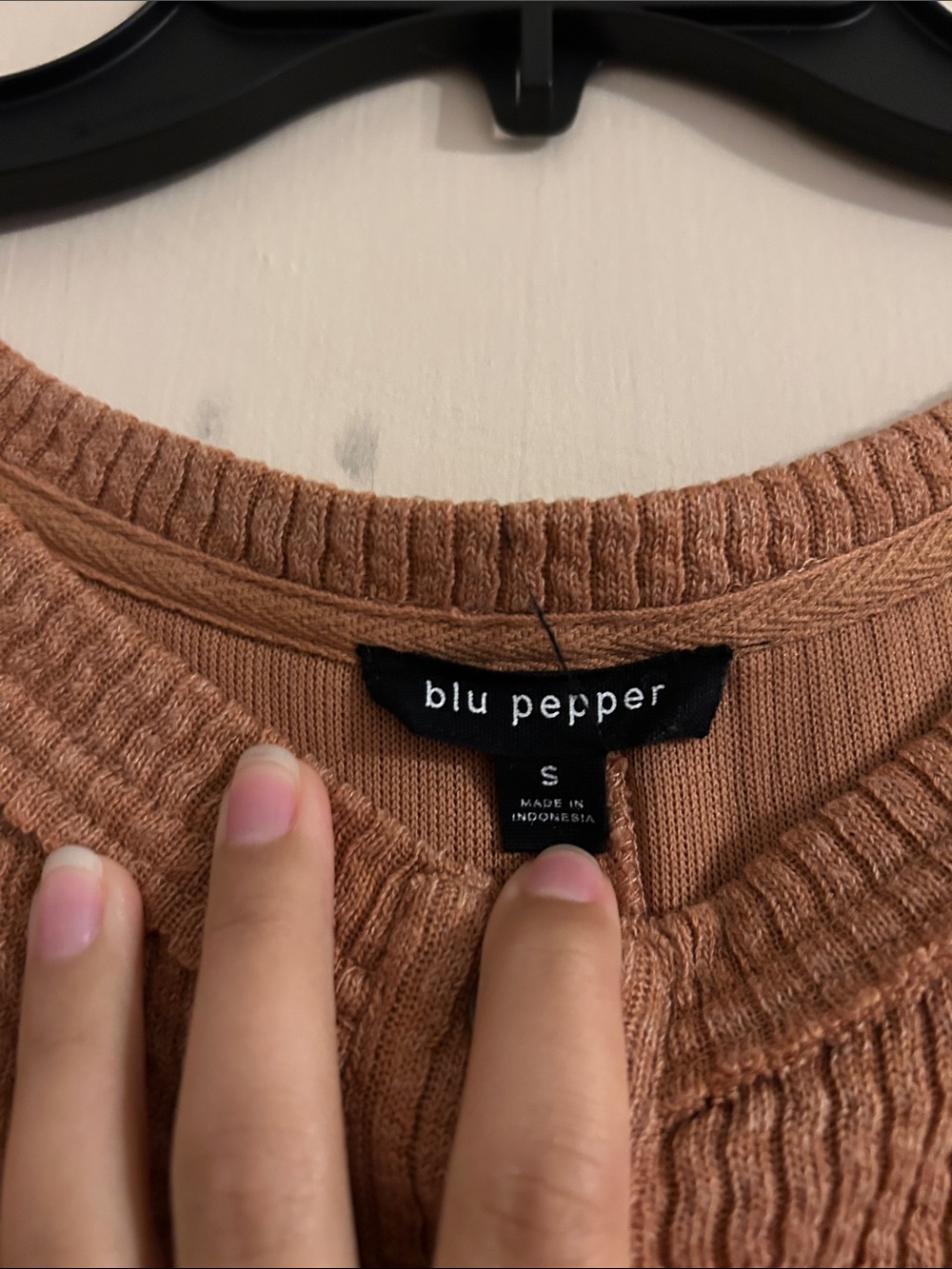 Blu Pepper Waffle Knit Henley Long Sleeve Top - Picture 2 of 3
